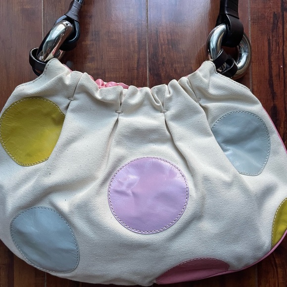 Vintage MOSCHINO Polka Dot Bag 💜💙💛 - Picture 2 of 11